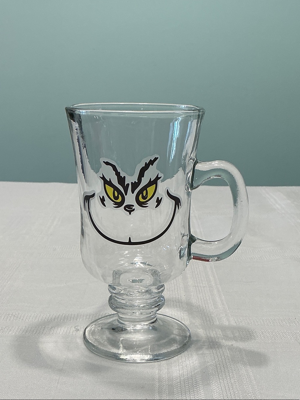 The Grinch Clear Glass Mug with handle